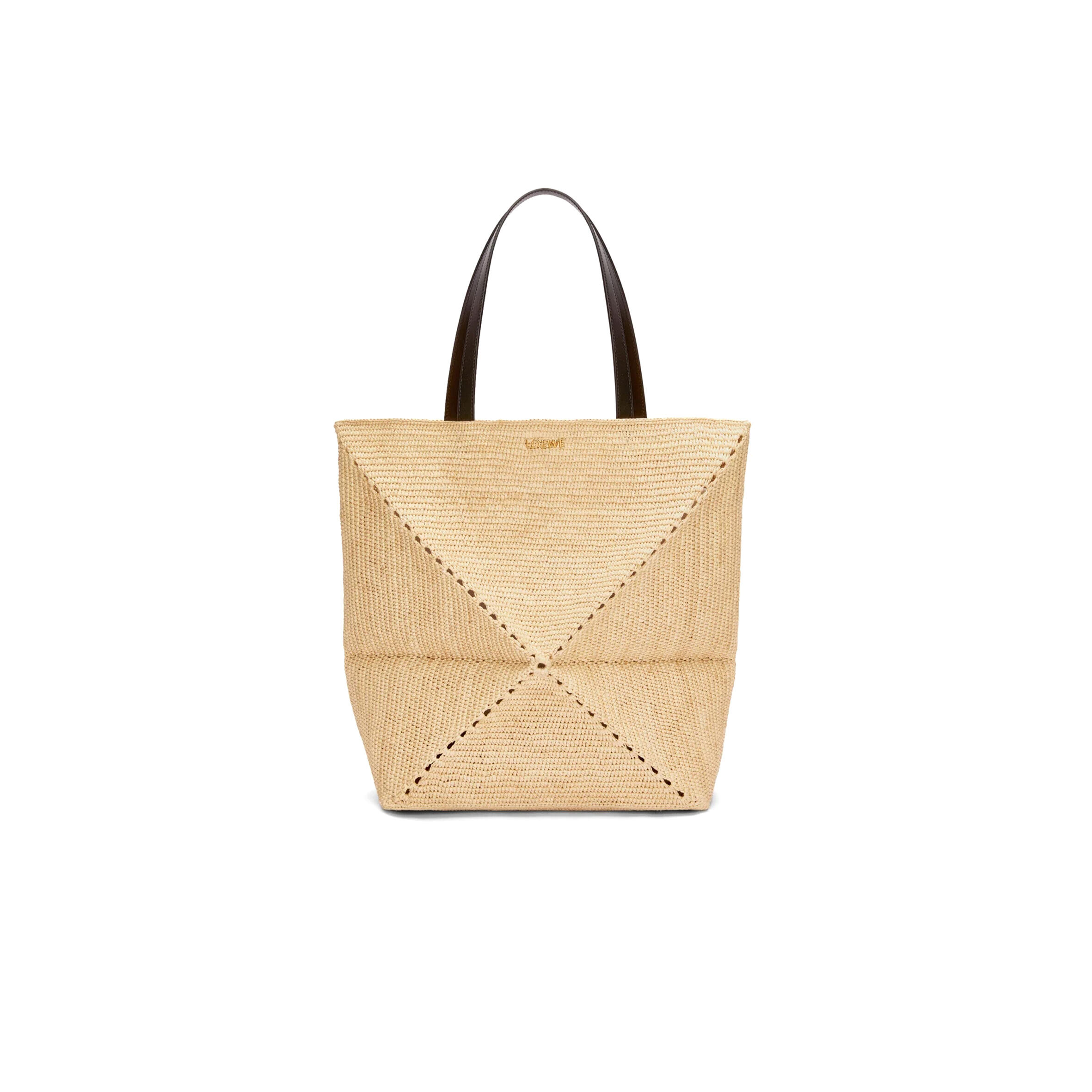 LOEWE XL PUZZLE FOLD TOTE IN RAFFIA B779Q18X18 (42*41*18cm)